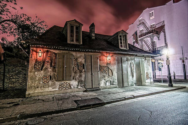 Andy Crawford Poster featuring the photograph Lafitte's Blacksmith Shop by Andy Crawford