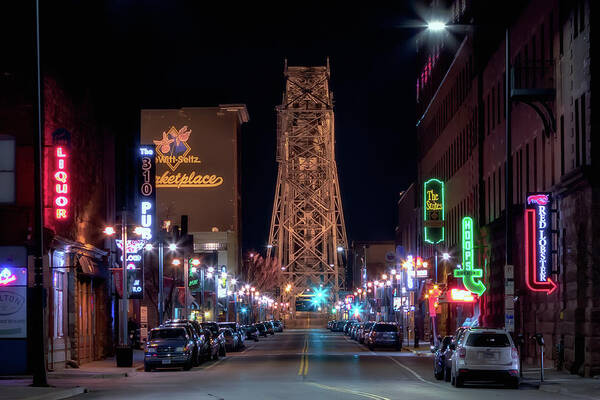 Duluth Minnesota Poster featuring the photograph Lake Avenue - Duluth Minnesota by Susan Rissi Tregoning