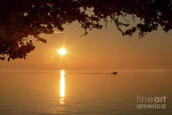 Boat Poster featuring the photograph Lake St. Clair by Jim West