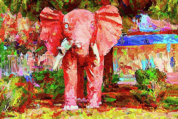 Las Vegas Poster featuring the digital art Las Vegas Pink Elephant by Tatiana Travelways