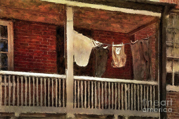 Civil War Poster featuring the digital art Laundry Day At Harpers Ferry by Lois Bryan