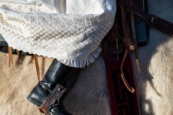 Cowgirl Poster featuring the photograph Leather and Lace by Pamela Steege