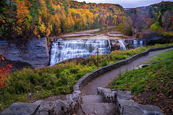 Waterfalls Poster featuring the photograph Letchworth State Park by Mark Papke