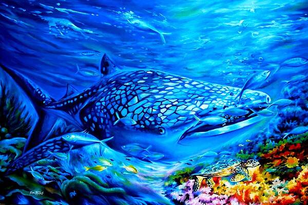 Fish Poster featuring the painting Life Undersea by Olaoluwa Smith