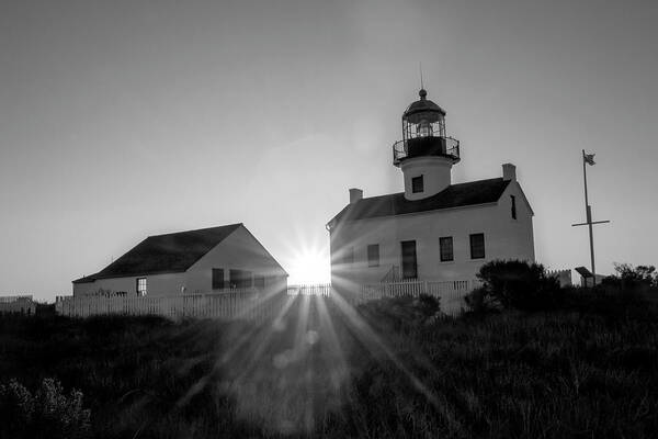 Lighthouse Poster featuring the photograph Lighthouse Sun flare by Gina Cinardo