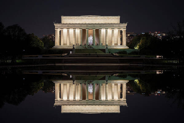 Washington Dc Poster featuring the photograph Lincoln Memorial Mirror by Ryan Wyckoff
