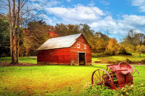 Barns Poster featuring the photograph Little Barn at the Farm in the Countryside by Debra and Dave Vanderlaan