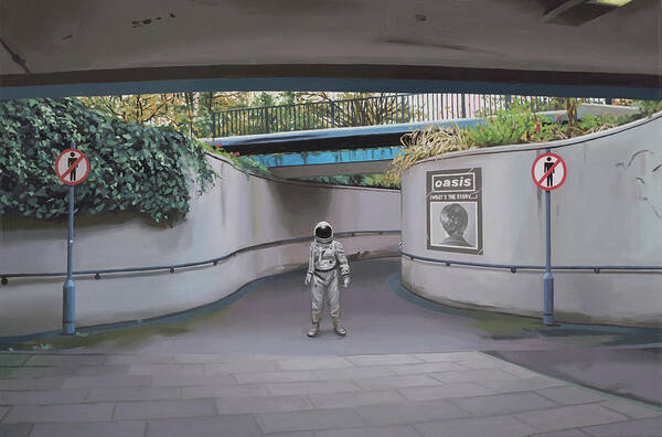 Astronaut Poster featuring the painting London Oasis by Scott Listfield