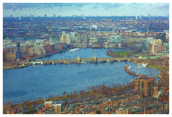 Digital Paint Poster featuring the digital art Longfellow Bridge by George Pennington