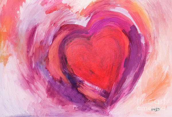 Heart Poster featuring the painting Loving by Stella Levi