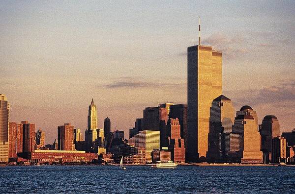 City Poster featuring the photograph World Trade Center, Lower Manhattan by Carol Whaley Addassi