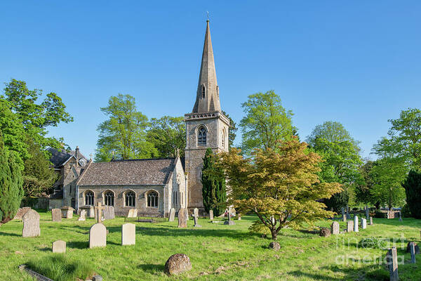 Lower Slaughter Poster featuring the photograph Lower Slaughter Church in the Spring by Tim Gainey