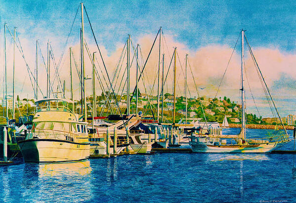 Boat Poster featuring the painting Marina del Rey Afternoon by Douglas Castleman