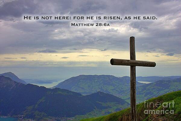 Matthew 28:6 Poster featuring the photograph Matt.28v6 by Yvonne M Smith