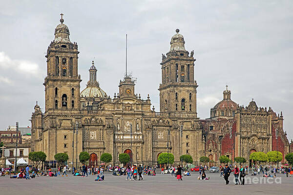 Town Poster featuring the photograph Mexico City Metropolitan Cathedral by Arterra Picture Library