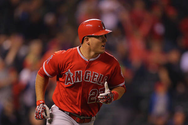 People Poster featuring the photograph Mike Trout by Justin Edmonds