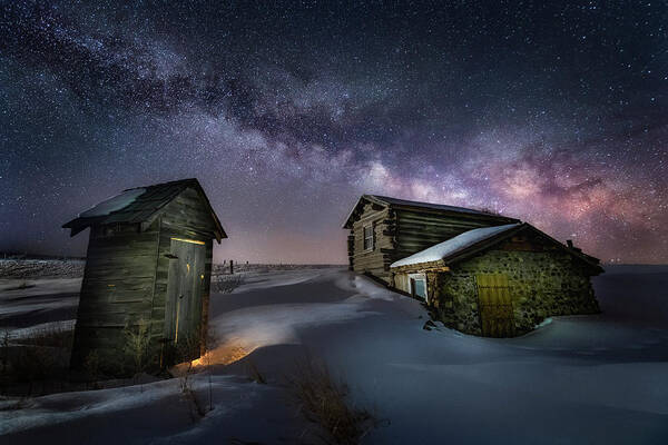 Milky Way Poster featuring the photograph Milky Way Rising over Ghost Town by Michael Ash