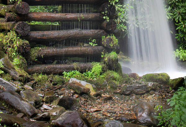 Smoky Mountain Poster featuring the photograph Mingus Mill Race Waterfall by Norma Brandsberg