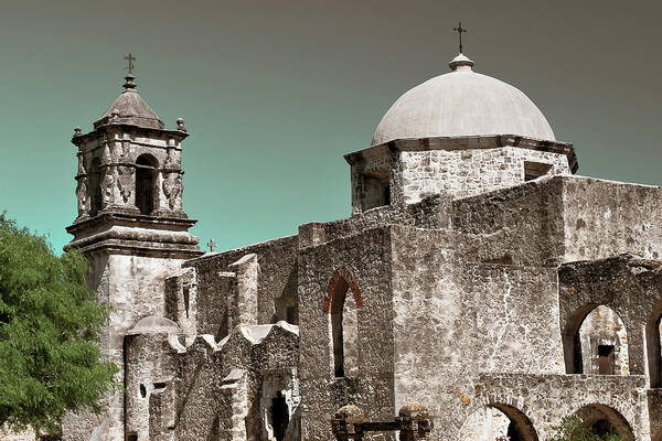 Mission San José Poster featuring the photograph Mission San Jose at Dusk - San Antonio Texas by Gregory Ballos