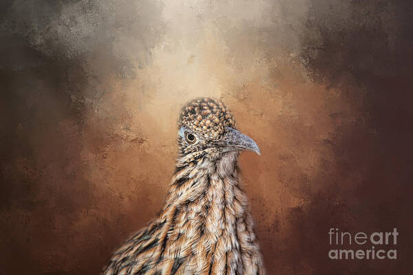 Greater Roadrunner Poster featuring the mixed media Mister Roadrunner One by Elisabeth Lucas