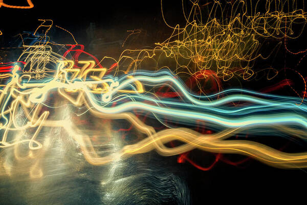 Lightpainting Poster featuring the photograph Modern Traffic by John Williams