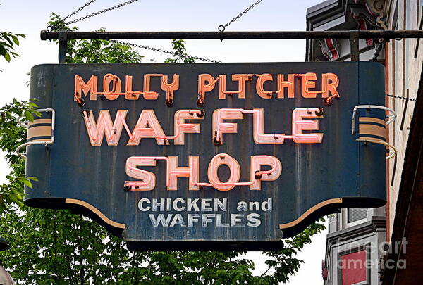 Neon Poster featuring the photograph Molly Pitcher Waffles by Tru Waters