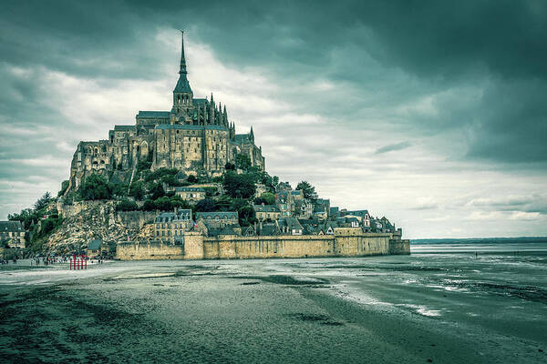 Horizontal Poster featuring the photograph Mont-Saint-Michel in Normandy by Benoit Bruchez