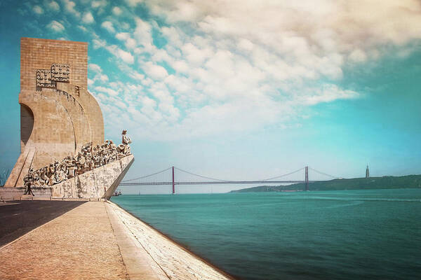 Lisbon Poster featuring the photograph Monument To The Discoveries Lisbon Portugal by Carol Japp