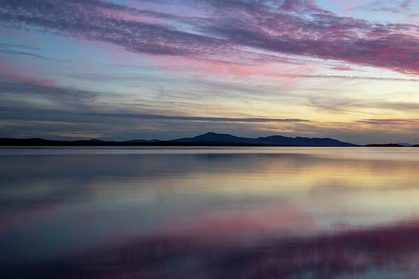 Moosehead Lake Sunset Reflection Poster featuring the photograph Moosehead Lake Sunset Reflection by Dan Sproul