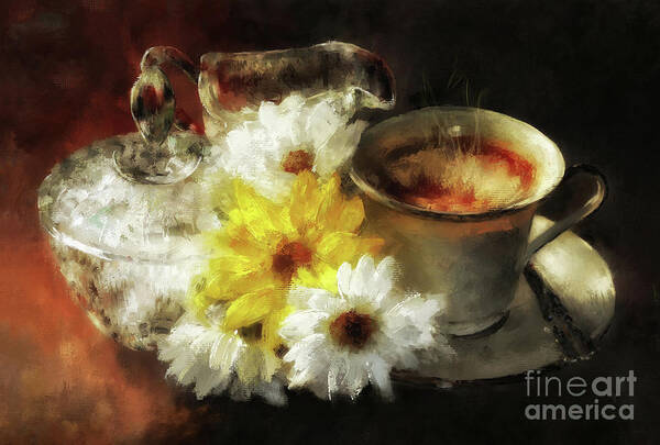 Still Life Poster featuring the digital art Morning Has Broken by Lois Bryan