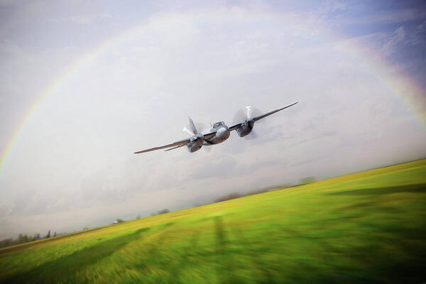 De Havilland Mosquito Poster featuring the digital art Mosquito Out Of The Storm by Airpower Art