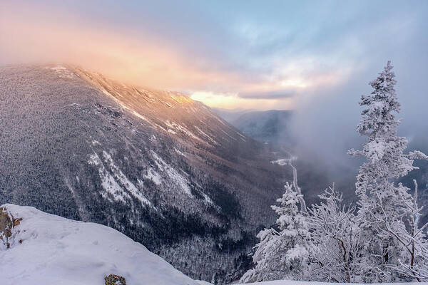 New Hampshire Poster featuring the photograph Mountain Glow, Crawford Notch. by Jeff Sinon