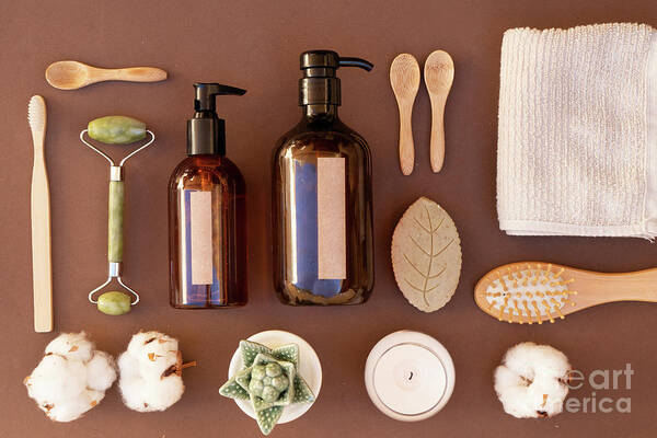 Product Poster featuring the photograph Natural cosmetics set by Anastasy Yarmolovich