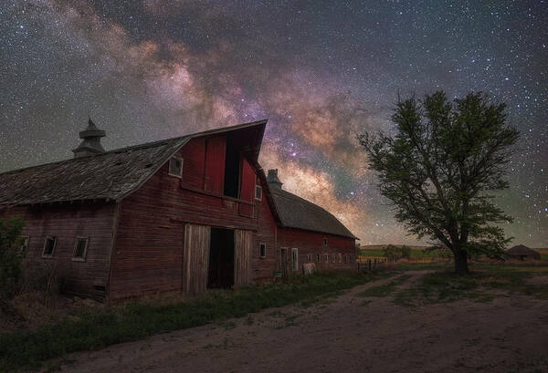Barn Poster featuring the photograph Nebraska Nights by Darren White