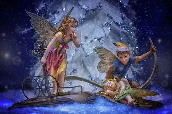 Fairy Poster featuring the photograph Nestled All Snug in Bed by Bill and Linda Tiepelman