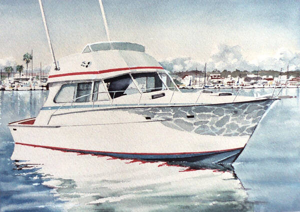 Boat Poster featuring the painting Newport by Philip Fleischer