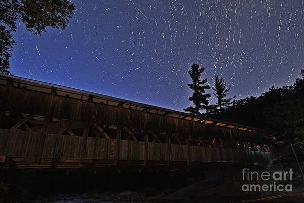 North Star Poster featuring the photograph North Star Over the Covered Bridge by Steve Brown