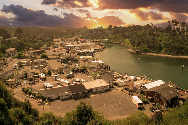 Noyo Harbor Sunset Poster featuring the photograph Noyo Harbor Sunset by Frank Wilson