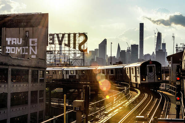 New York Poster featuring the photograph NY CITY - End of the Day by Philippe HUGONNARD