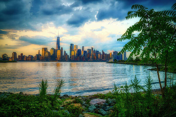 New York City Skyline Poster featuring the photograph Manhattan Skyline at Dusk by Penny Polakoff