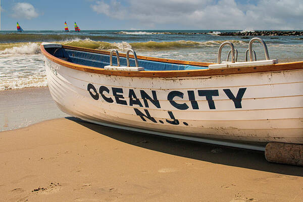 Ocean City Poster featuring the photograph Ocean City Life Boat Ready by Kristia Adams