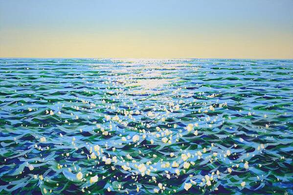 Ocean Poster featuring the painting Ocean. Glare 35. by Iryna Kastsova