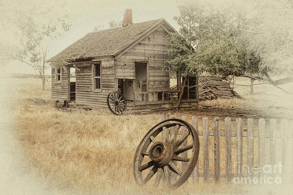South Dakota Poster featuring the digital art Old Ranch Home by Jim Hatch