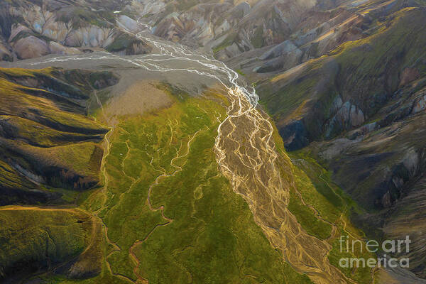 Iceland Poster featuring the photograph Over Iceland Landmannalaugar Vondugil Valley by Mike Reid