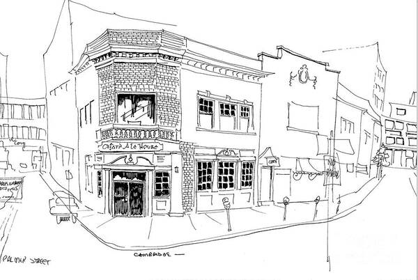 Pen & Ink Poster featuring the drawing Oxford Ale House by William Renzulli