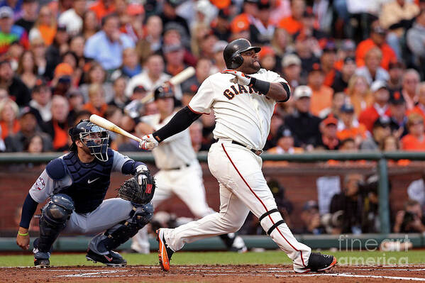 San Francisco Poster featuring the photograph Pablo Sandoval and Justin Verlander by Christian Petersen