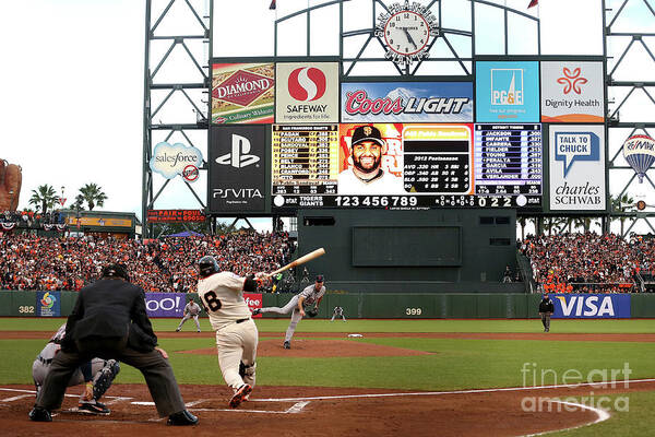 Viewpoint Poster featuring the photograph Pablo Sandoval and Justin Verlander by Ezra Shaw