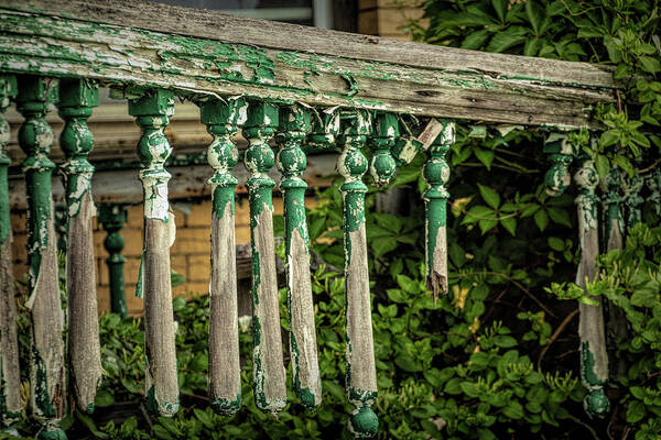 New Jersey Poster featuring the photograph Paint Textures on Abandoned Porch by Kristia Adams
