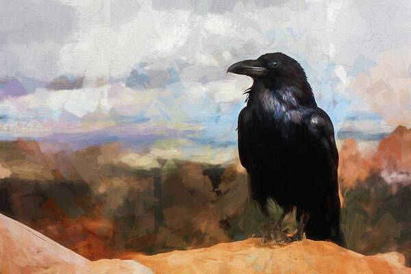 Photography Poster featuring the digital art Painted Raven by Terry Davis