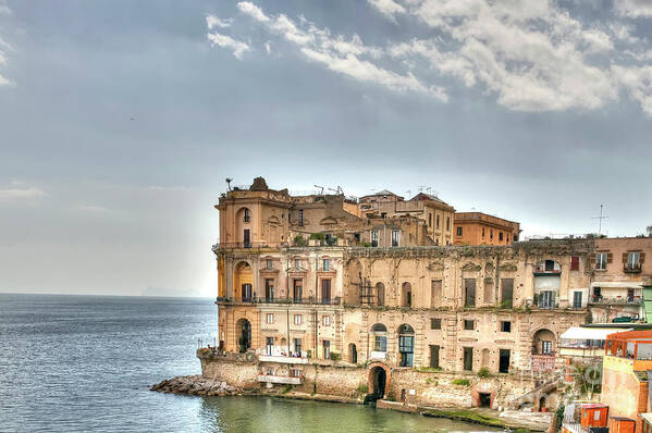 Italy Poster featuring the photograph Naples - Palazzo Donn'Anna - Italy by Paolo Signorini